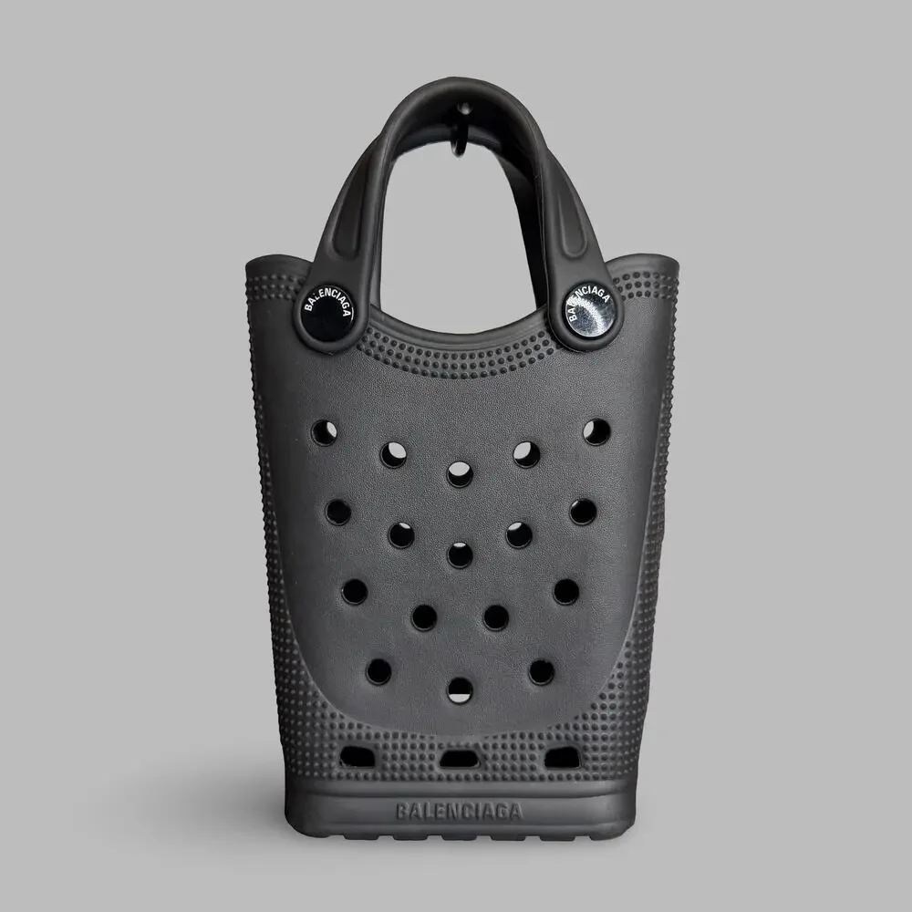 Balenciaga x Crocs Large Tote Bag Matte Black Rubber